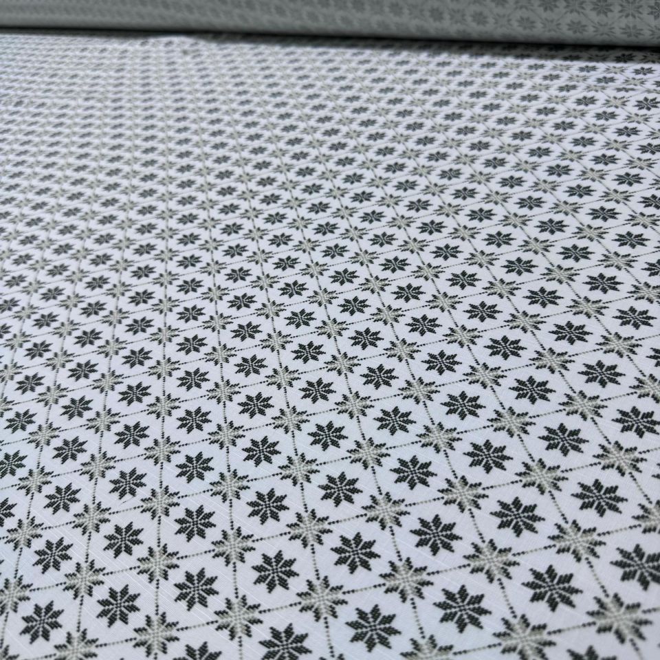 Flam Keten Kumaş %100 Pamuk Çift En Küçük Çiçek Motifli Haki Renk