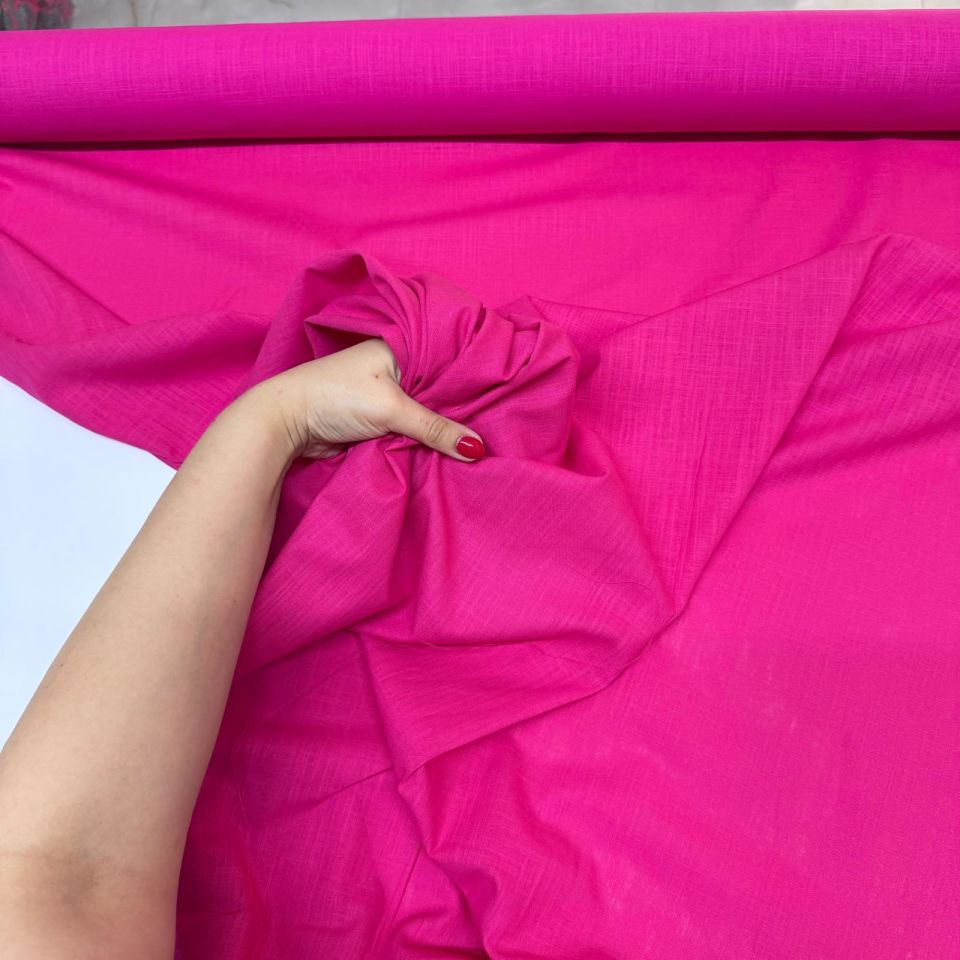 Flam Keten Kumaş %100 Pamuk En 150 cm Pembe Renk