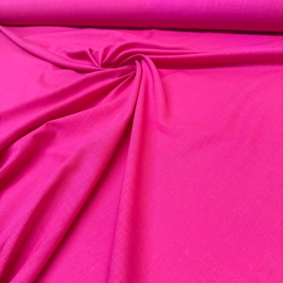 Flam Keten Kumaş %100 Pamuk En 150 cm Pembe Renk