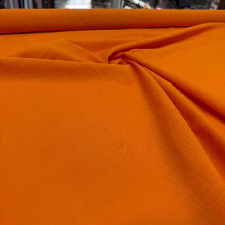 Flam Keten Kumaş %100 Pamuk En 150 cm Turuncu Renk