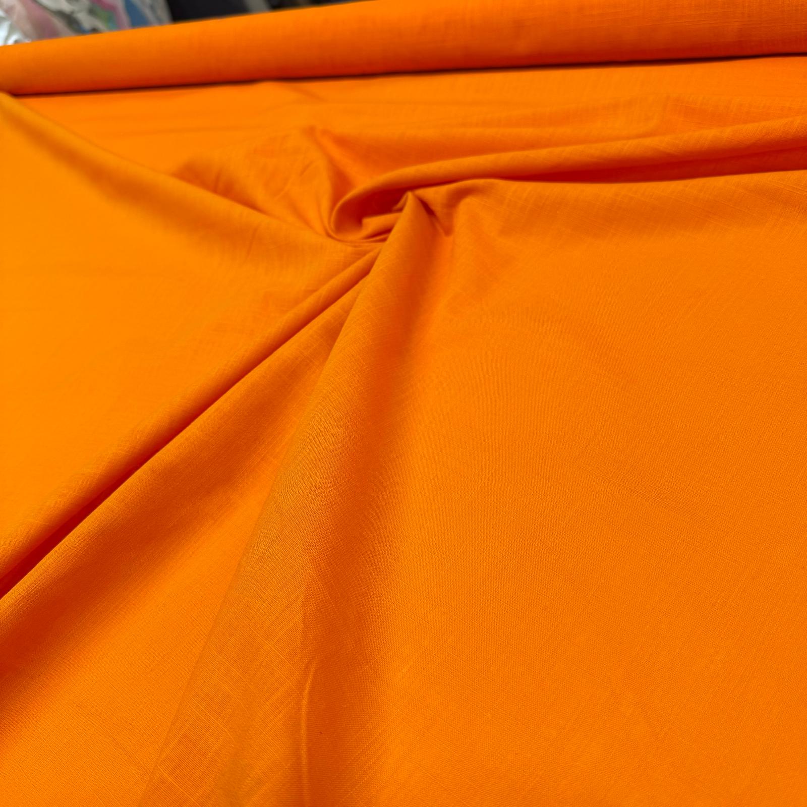 Flam Keten Kumaş %100 Pamuk En 150 cm Turuncu Renk