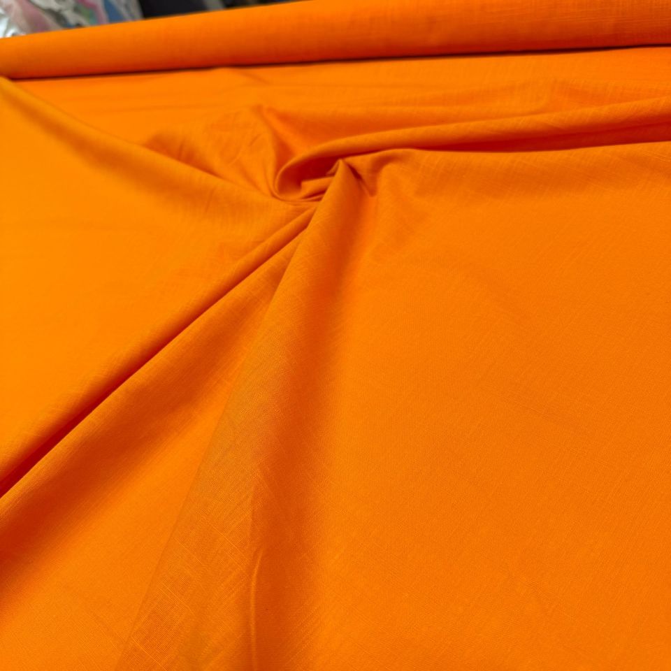 Flam Keten Kumaş %100 Pamuk En 150 cm Turuncu Renk