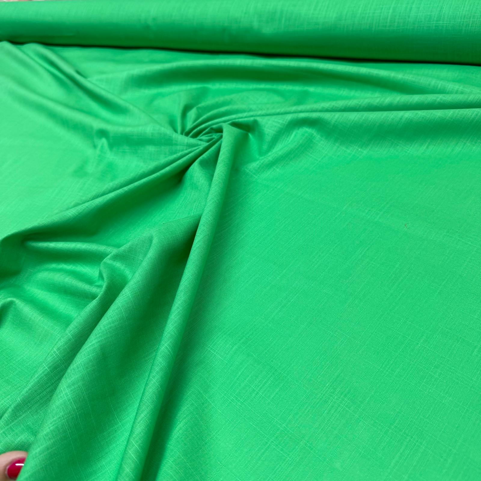 Flam Keten Kumaş %100 Pamuk En 150 cm Yeşil Renk