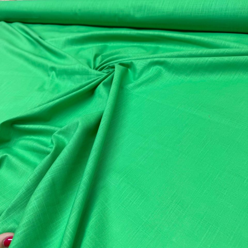 Flam Keten Kumaş %100 Pamuk En 150 cm Yeşil Renk
