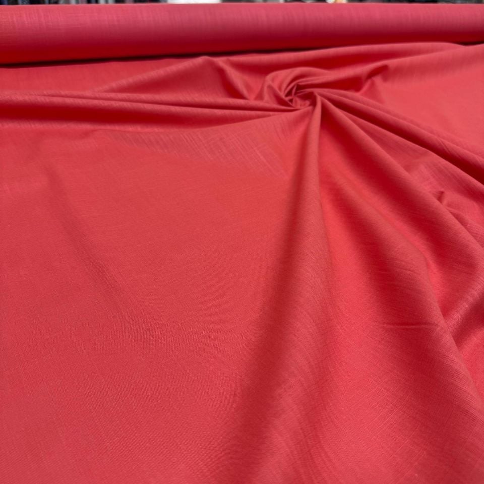 Flam Keten Kumaş %100 Pamuk En 150 cm Nar Çiçeği Renk