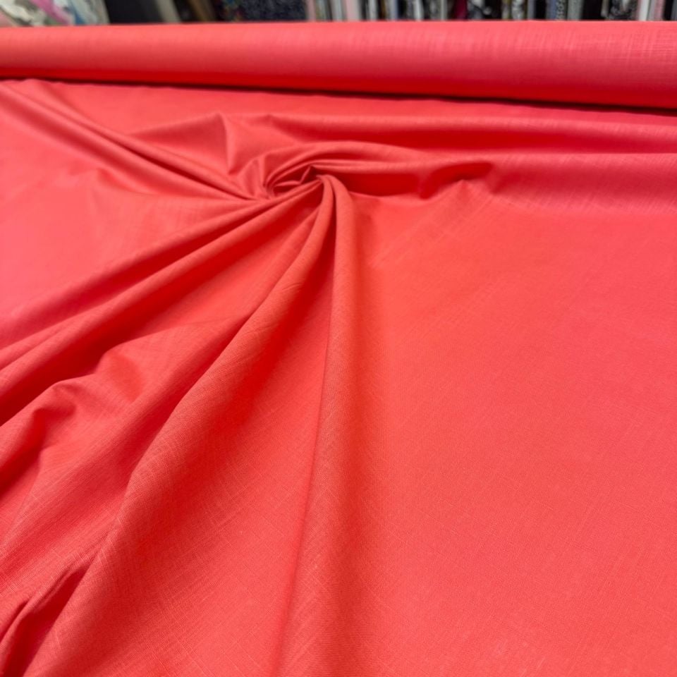 Flam Keten Kumaş %100 Pamuk En 150 cm Nar Çiçeği Renk