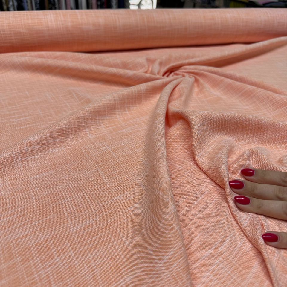 Keten Kumaş Çift En %100 Pamuk Turuncu Renk