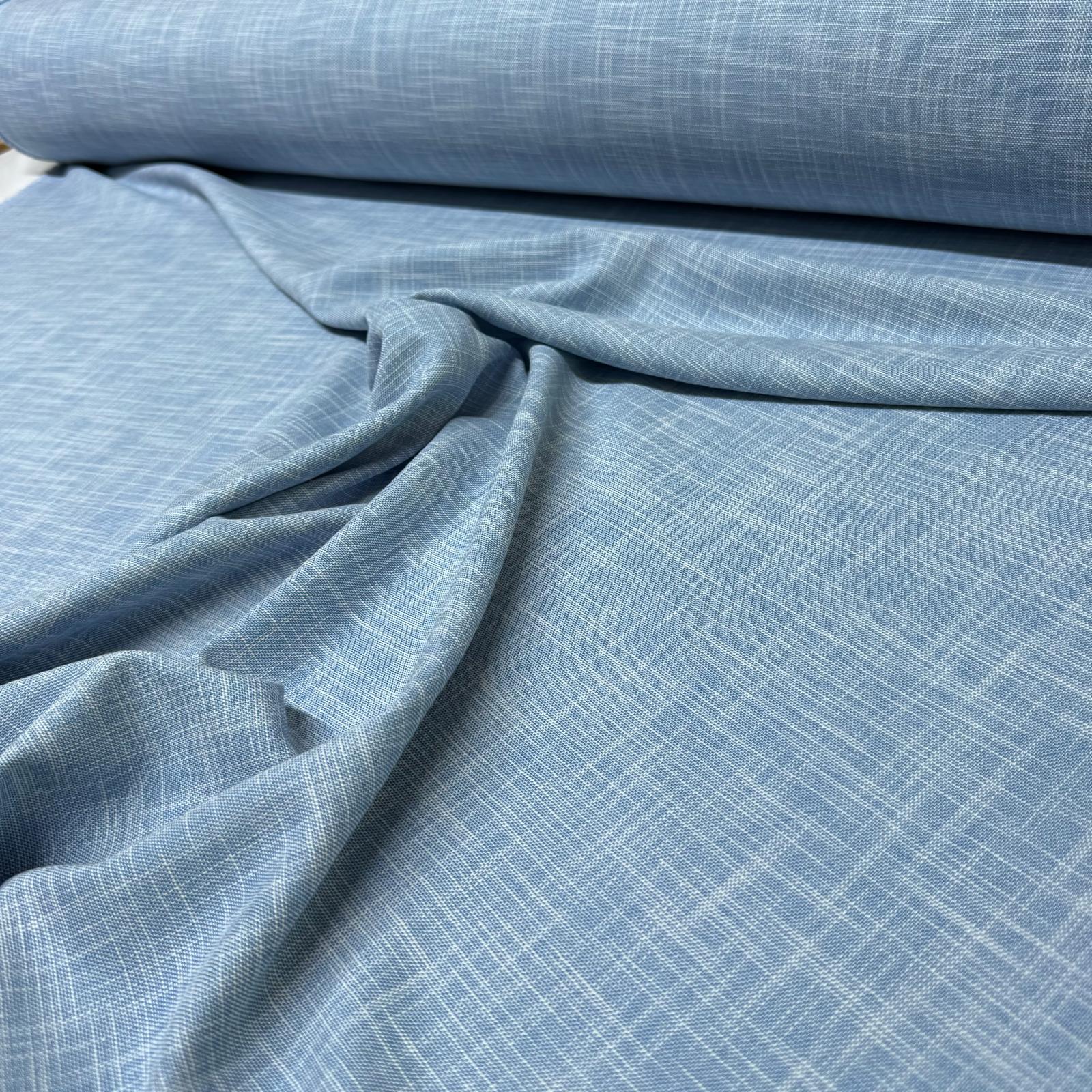 Keten Kumaş Çift En %100 Pamuk Mavi Renk