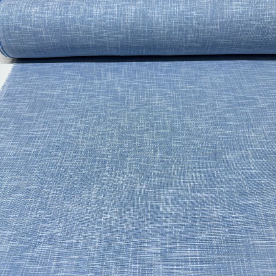 Keten Kumaş Çift En %100 Pamuk Mavi Renk