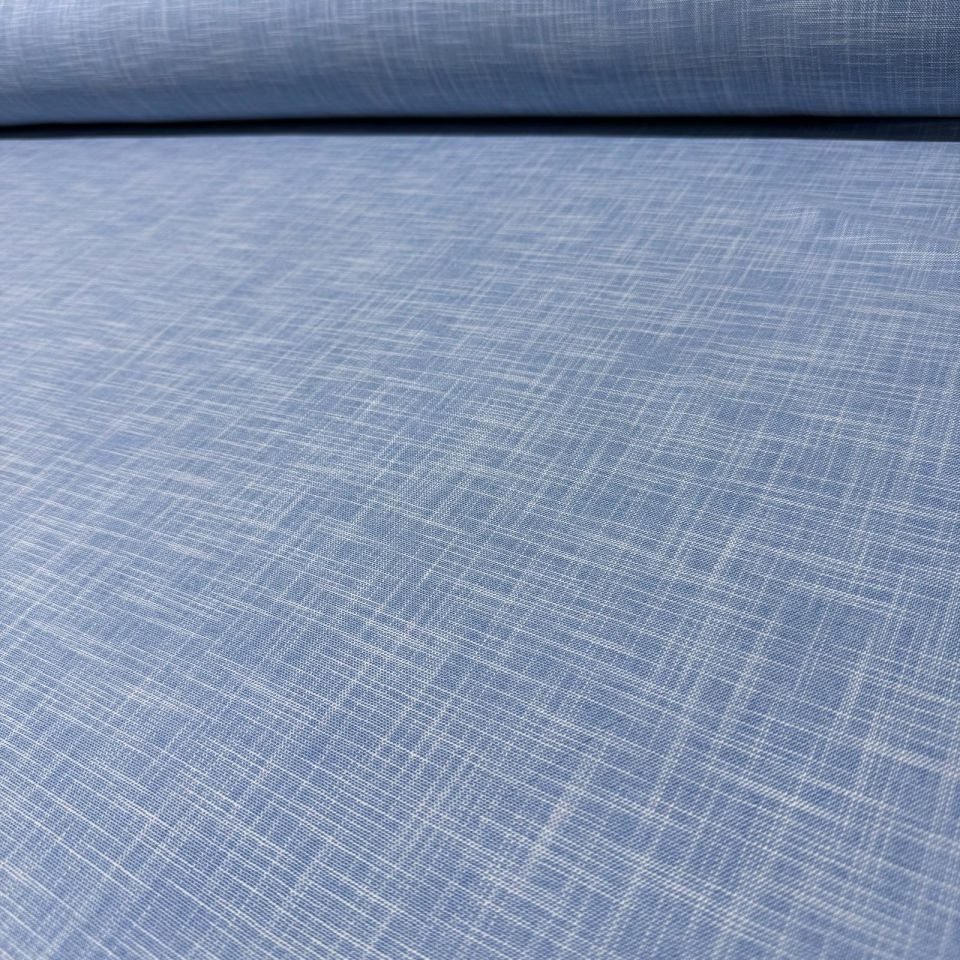 Keten Kumaş Çift En %100 Pamuk Mavi Renk