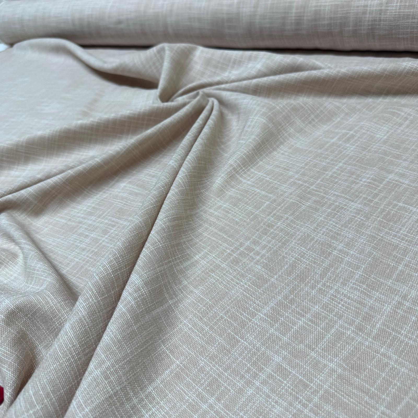 Keten Kumaş Çift En %100 Pamuk Bej Renk