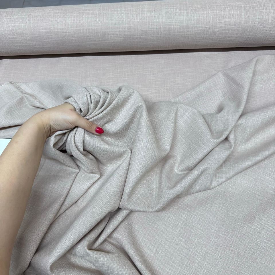 Keten Kumaş Çift En %100 Pamuk Bej Renk