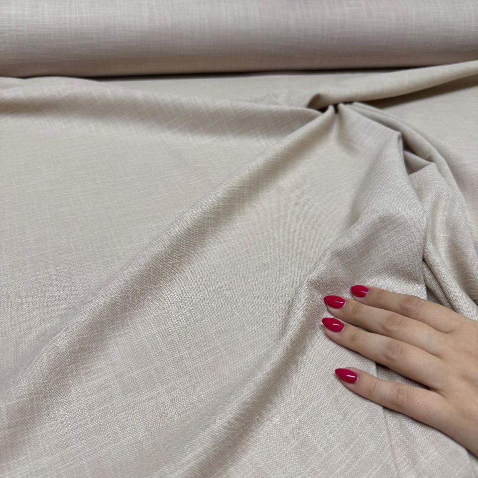 Keten Kumaş Çift En %100 Pamuk Bej Renk