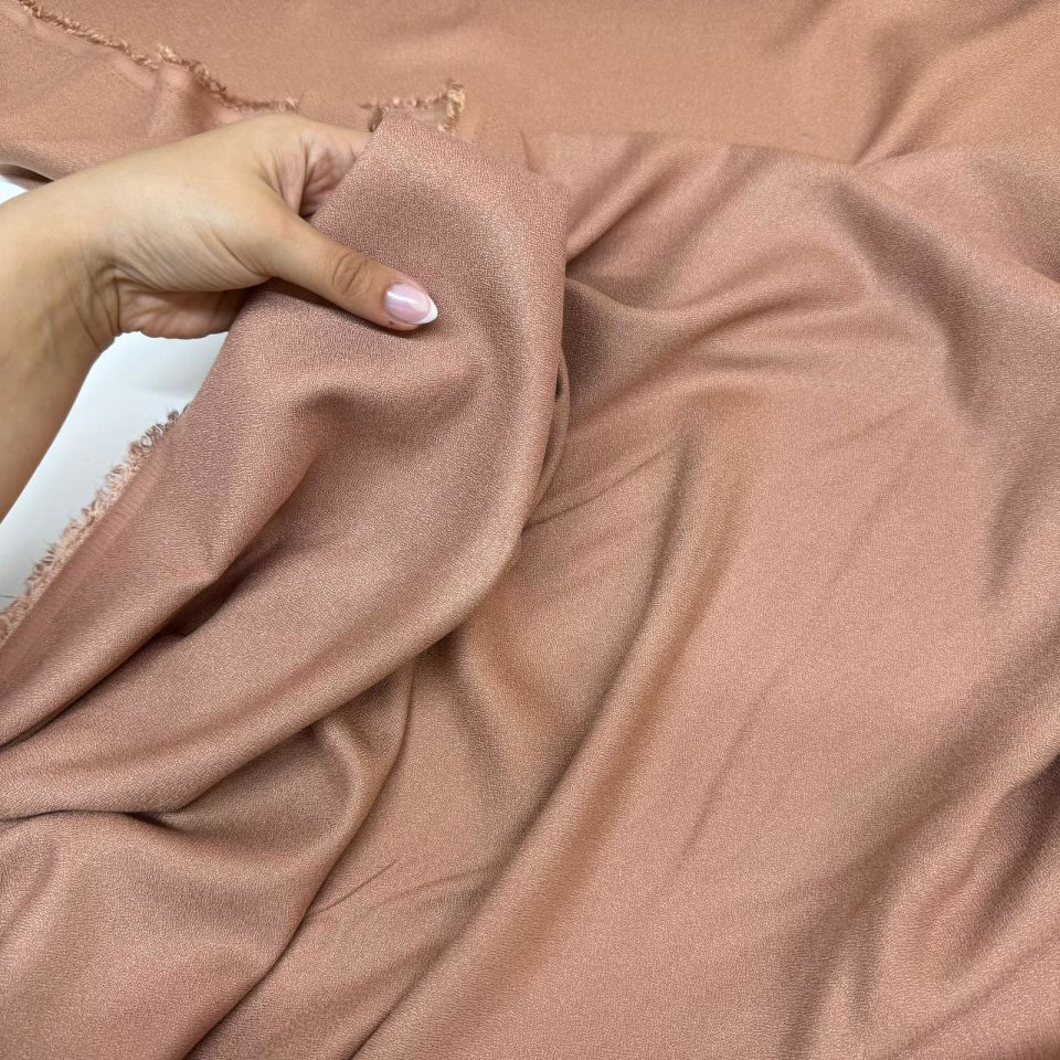 Kumlu Krep Kumaş Çift En Koyu Bej Renk %100 Pamuk