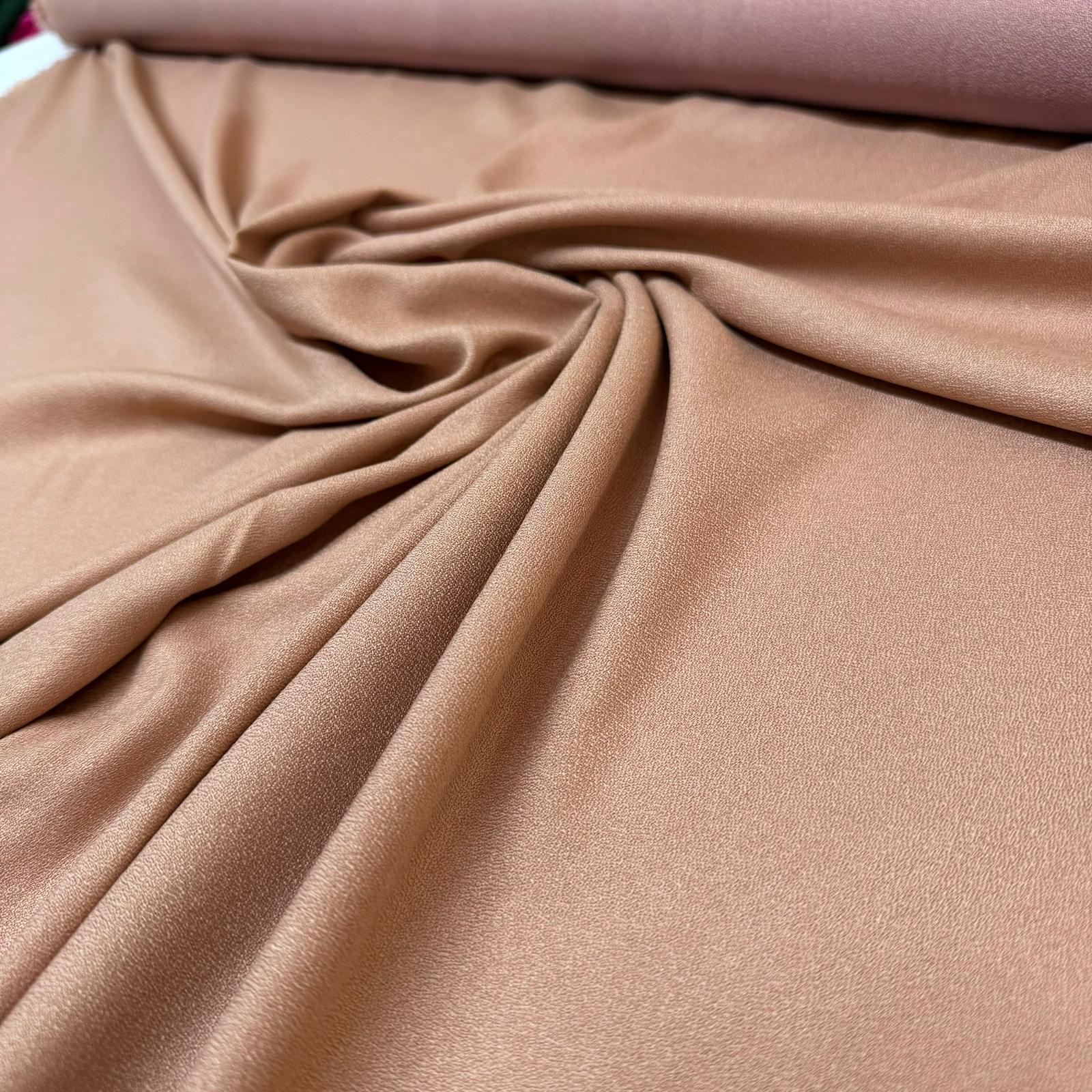 Kumlu Krep Kumaş Çift En Koyu Bej Renk %100 Pamuk