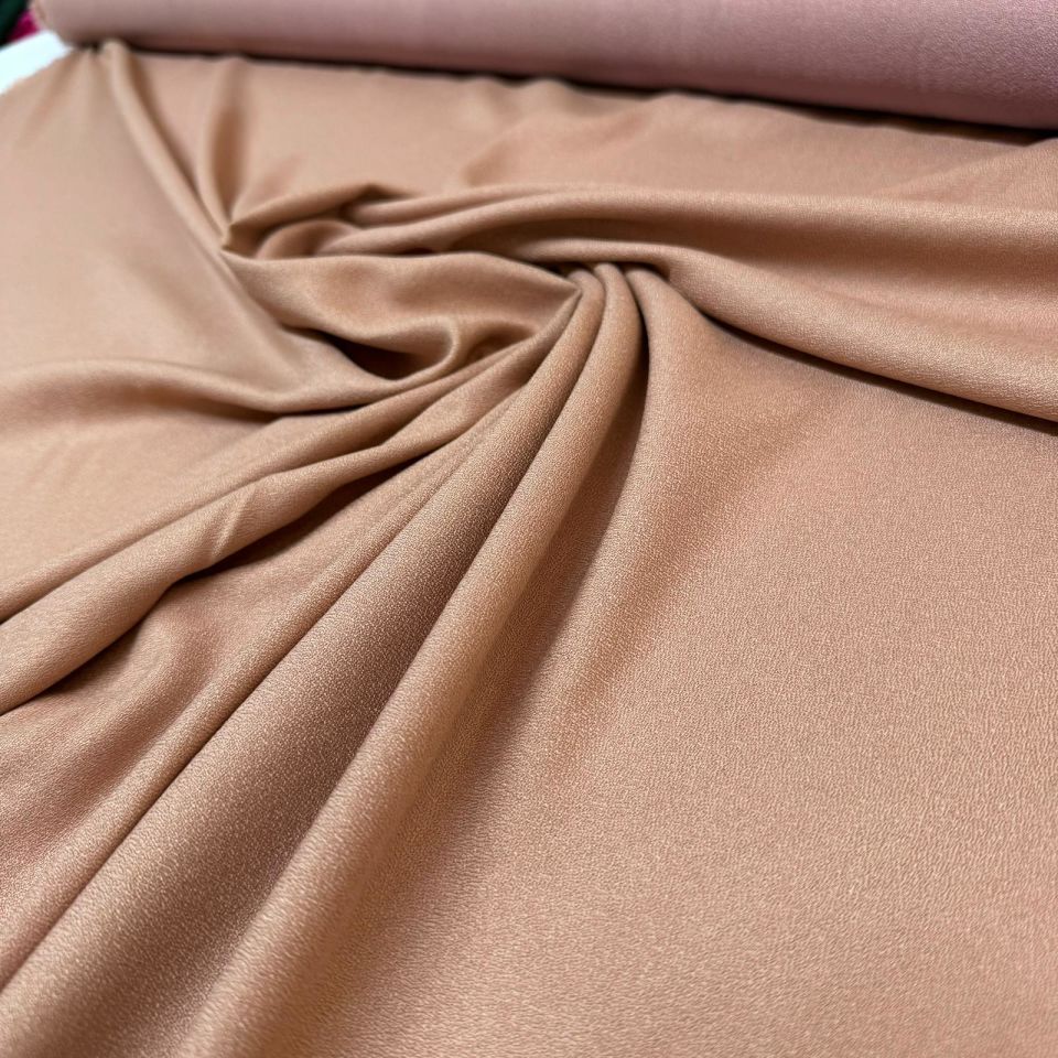 Kumlu Krep Kumaş Çift En Koyu Bej Renk %100 Pamuk