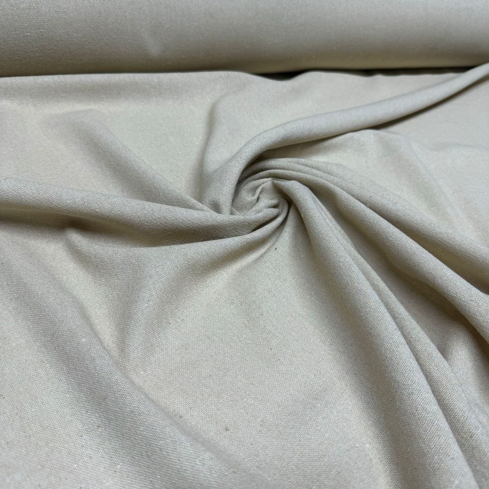 Hakiki Keten Kumaş %100 Pamuk Çift En Bej Renk