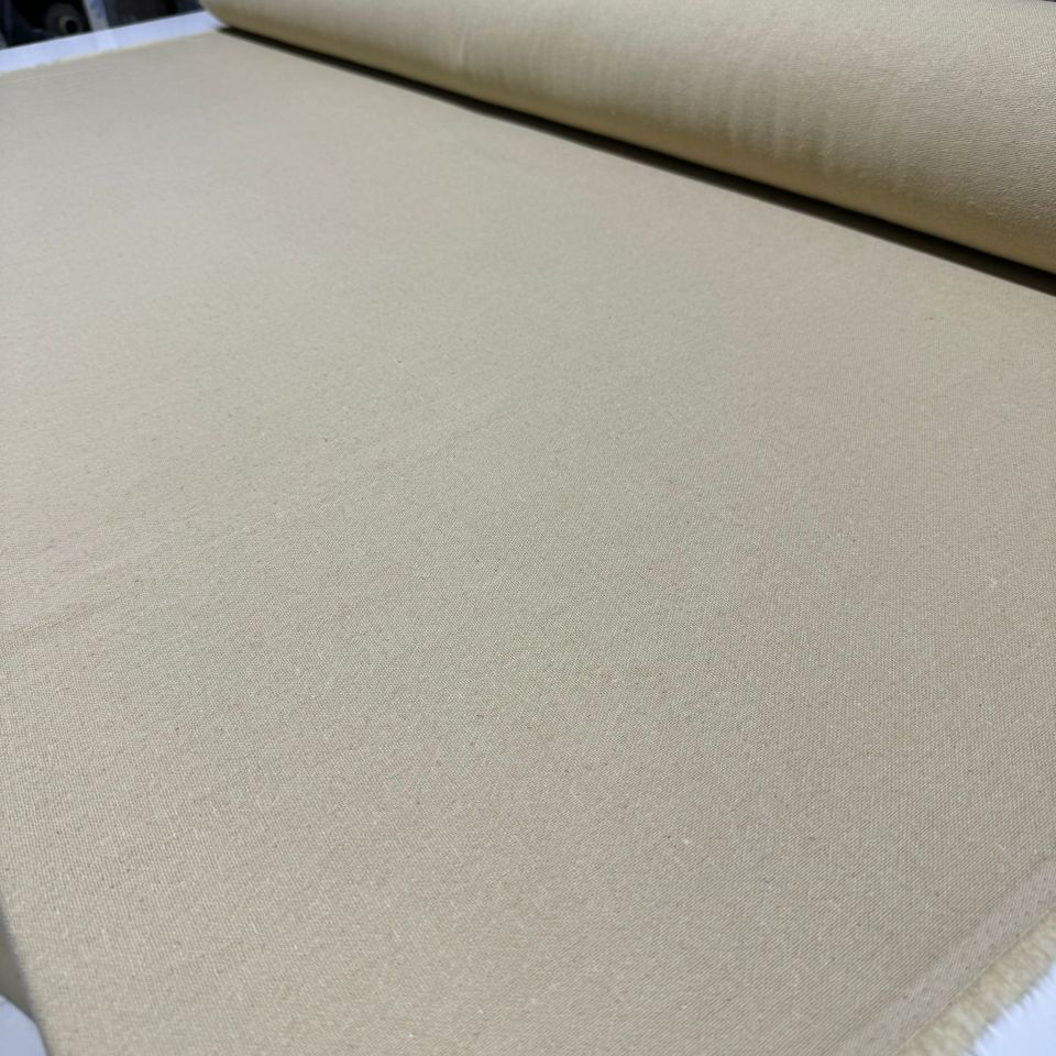 Hakiki Keten Kumaş %100 Pamuk Çift En Bej Renk