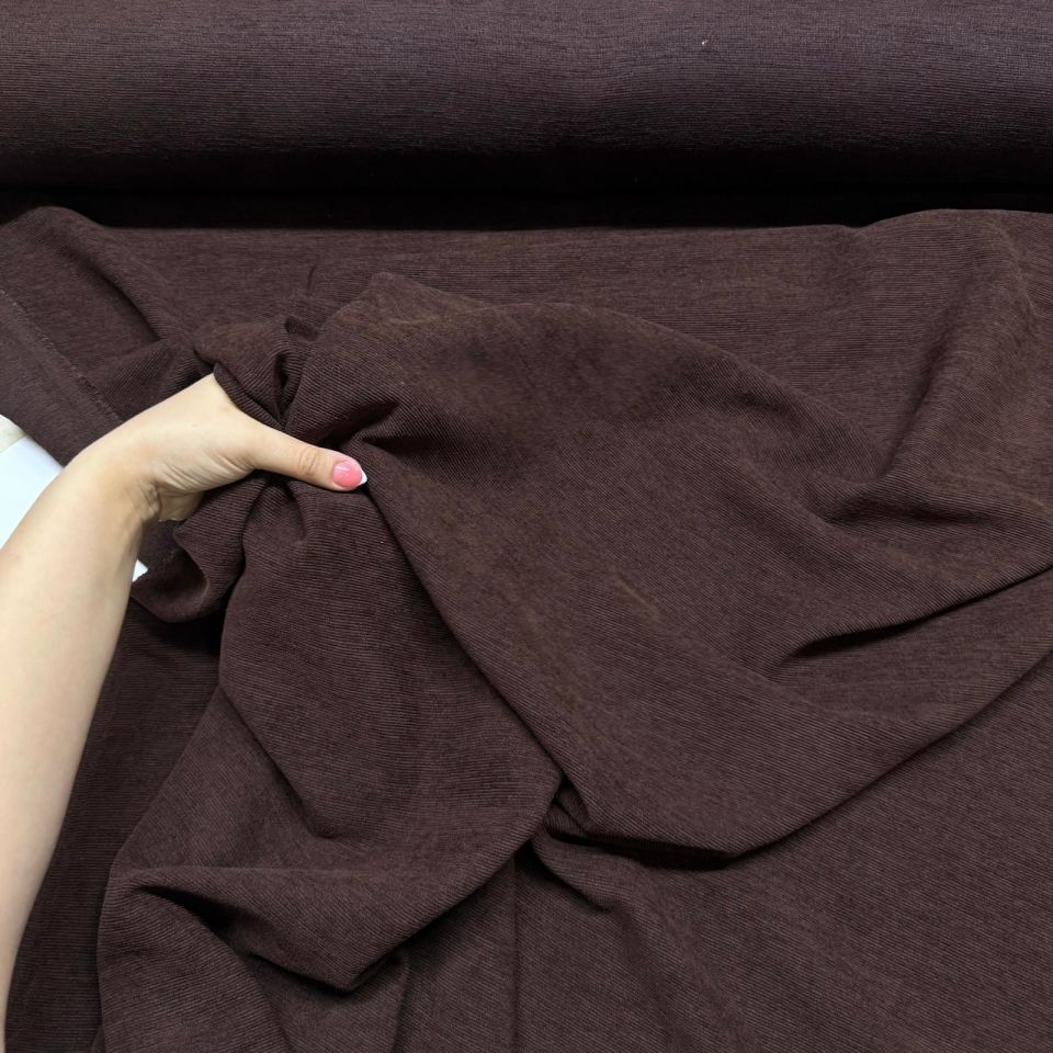 İtalyan Fitilli Kadife Kumaş Çift En Koyu Kahverengi