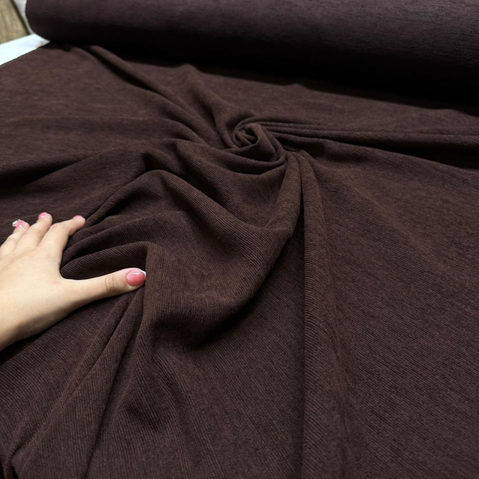 İtalyan Fitilli Kadife Kumaş Çift En Koyu Kahverengi