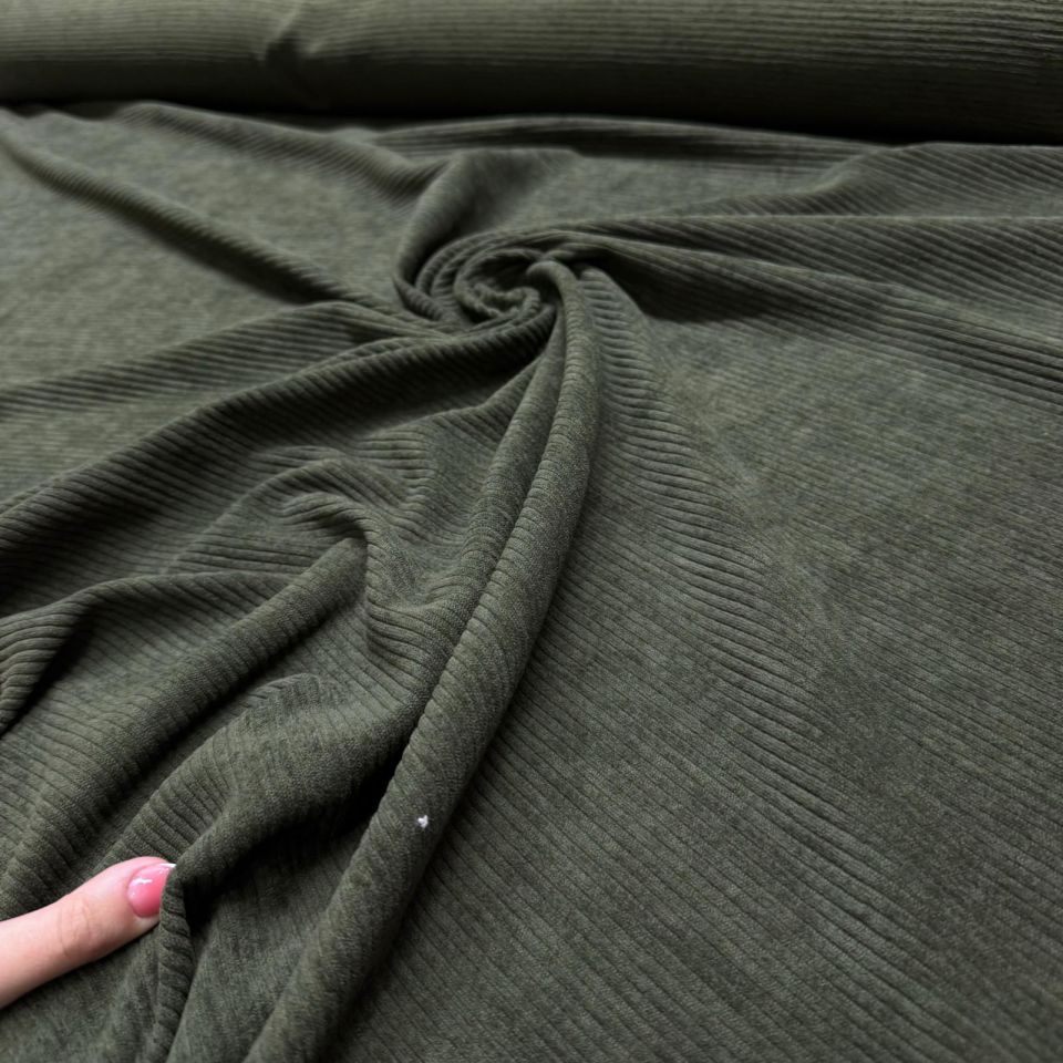 İtalyan Fitilli Kadife Çift En Koyu Yeşil Renk