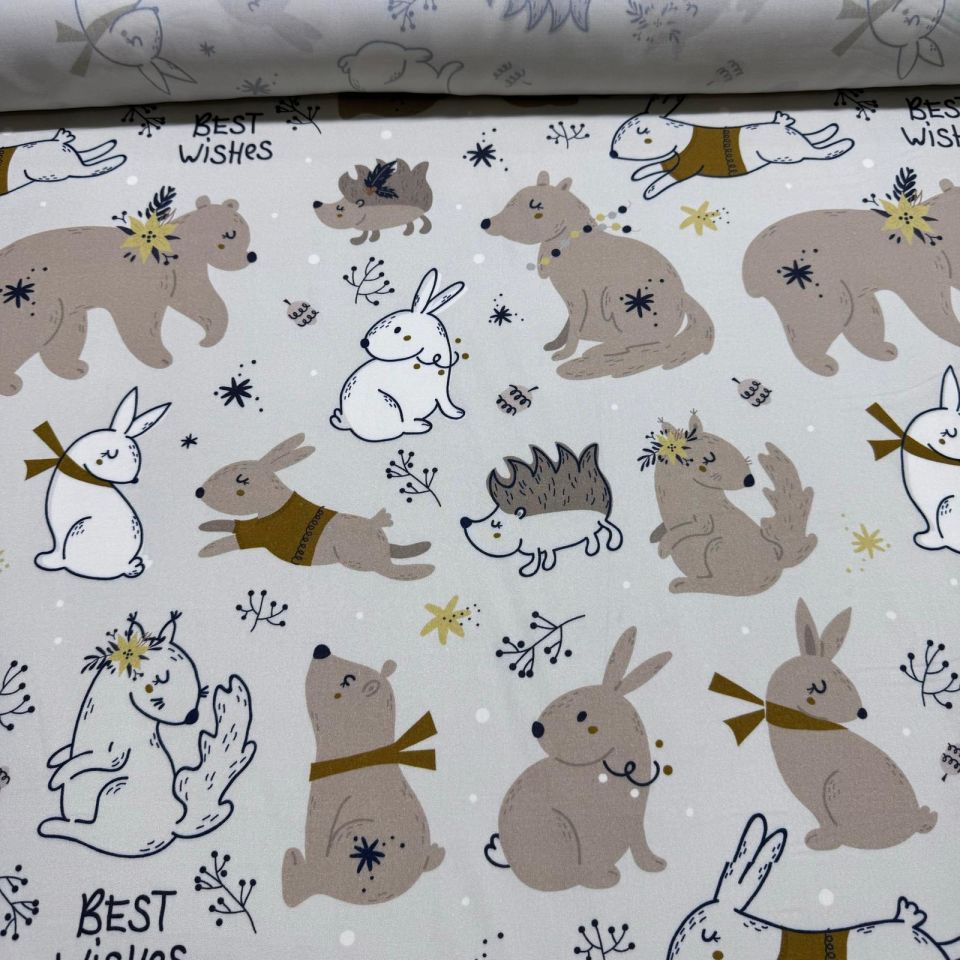 Belmando Viskon Kumaş Çift En Sevimli Tavşan Desenli %100 Pamuk