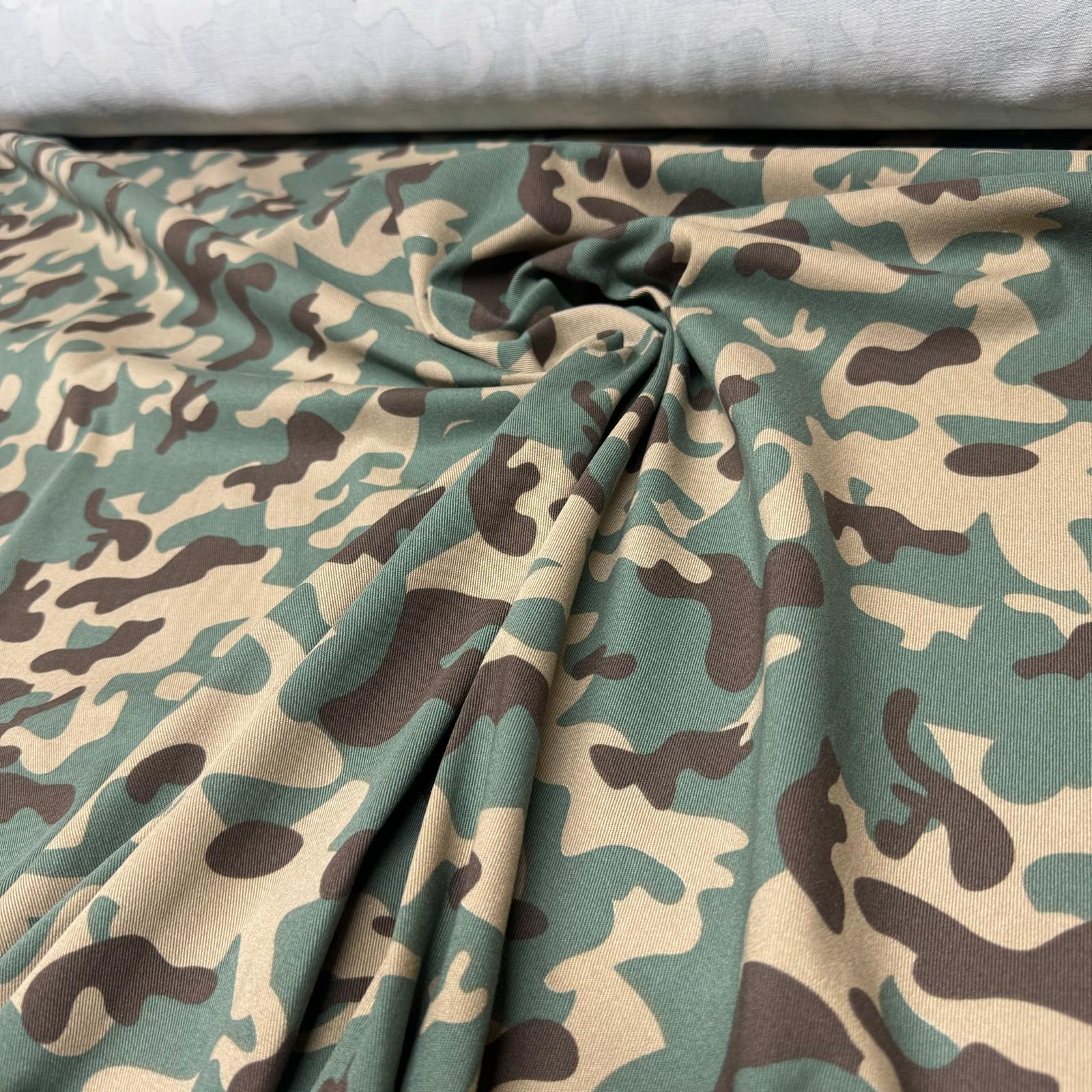 Gabardin Kumaş Kamuflaj Desenli Likralı Esnek En 135 cm