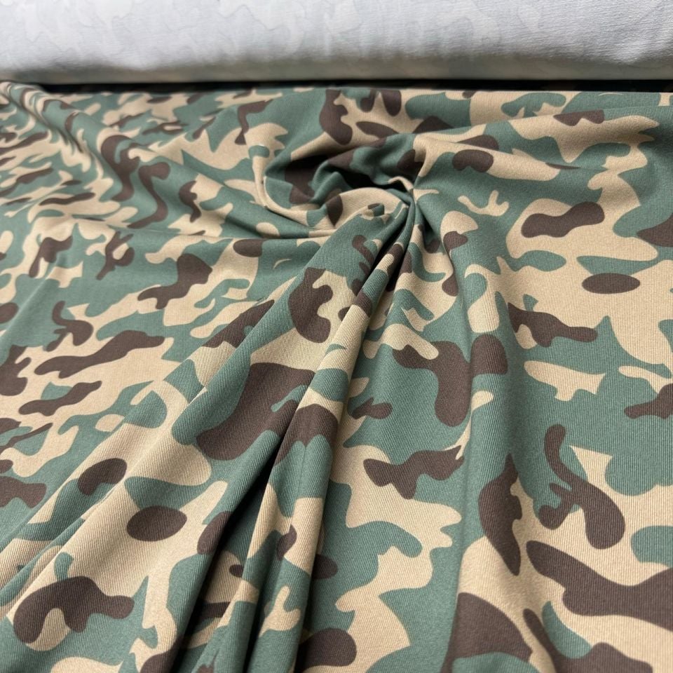 Gabardin Kumaş Kamuflaj Desenli Likralı Esnek En 135 cm