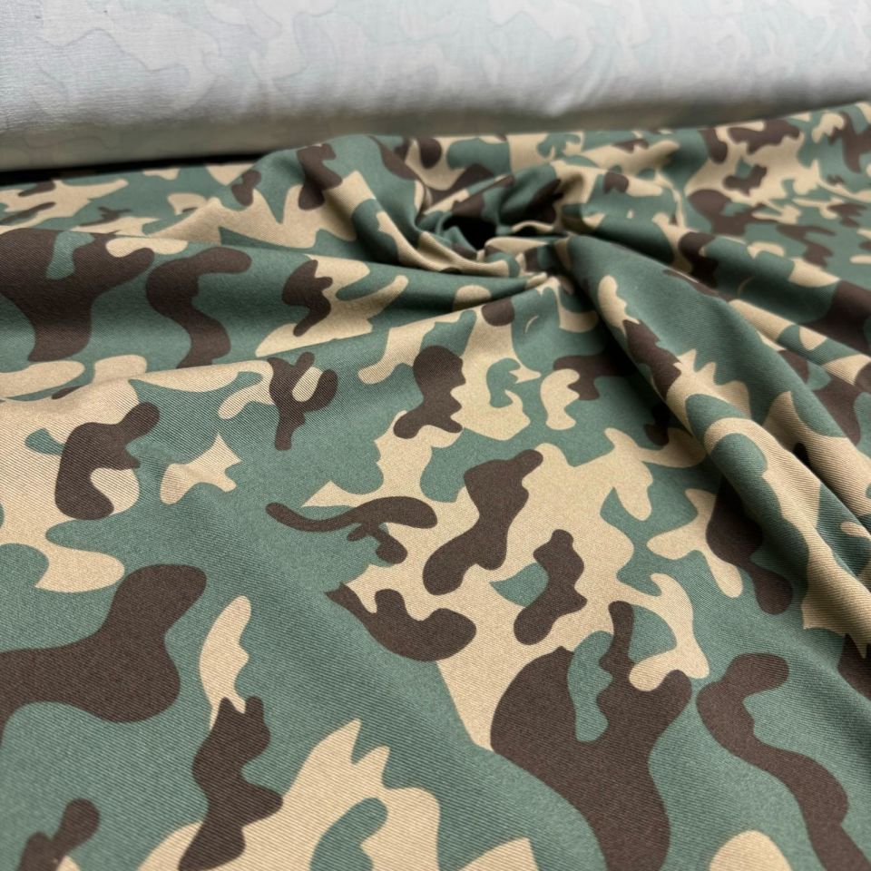 Gabardin Kumaş Kamuflaj Desenli Likralı Esnek En 135 cm