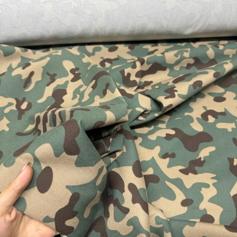 Gabardin Kumaş Kamuflaj Desenli Likralı Esnek En 135 cm