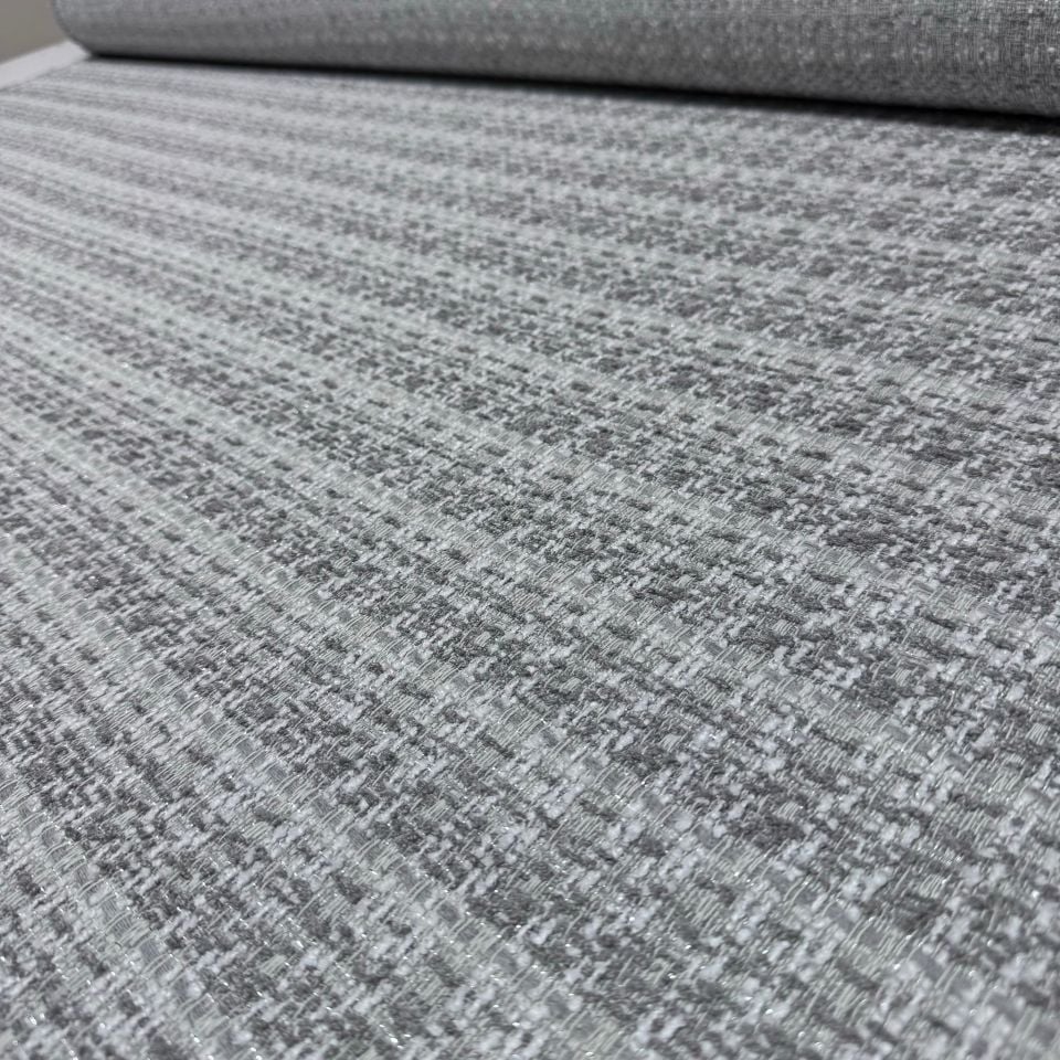 Tüvit Şanel Kumaş Çift En Gri Renk Sim Detaylı