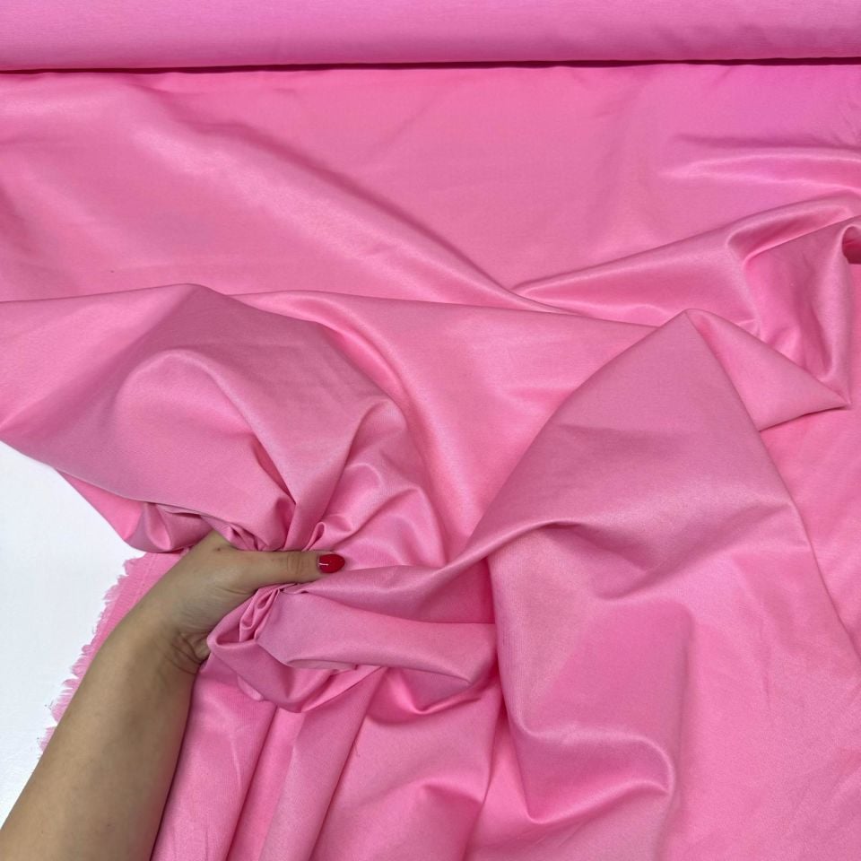 Poplin Kumaş Çift En Parlak Görünümlü Pembe Renk