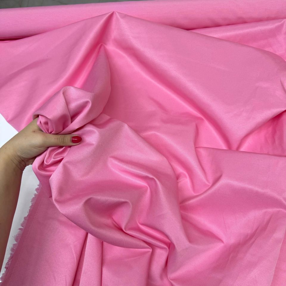 Poplin Kumaş Çift En Parlak Görünümlü Pembe Renk