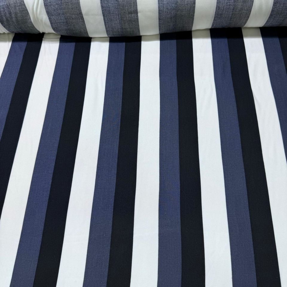 İthal Viskon Kumaş %100 Pamuk Çift En Antrasit Kalın Çizgili