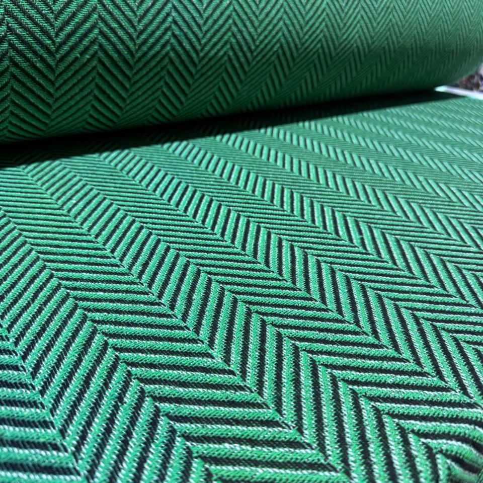 Tüvit Şanel Kumaş Zikzak Desenli Balıksırtı Kışlık Çift En Gri Yeşil Renk