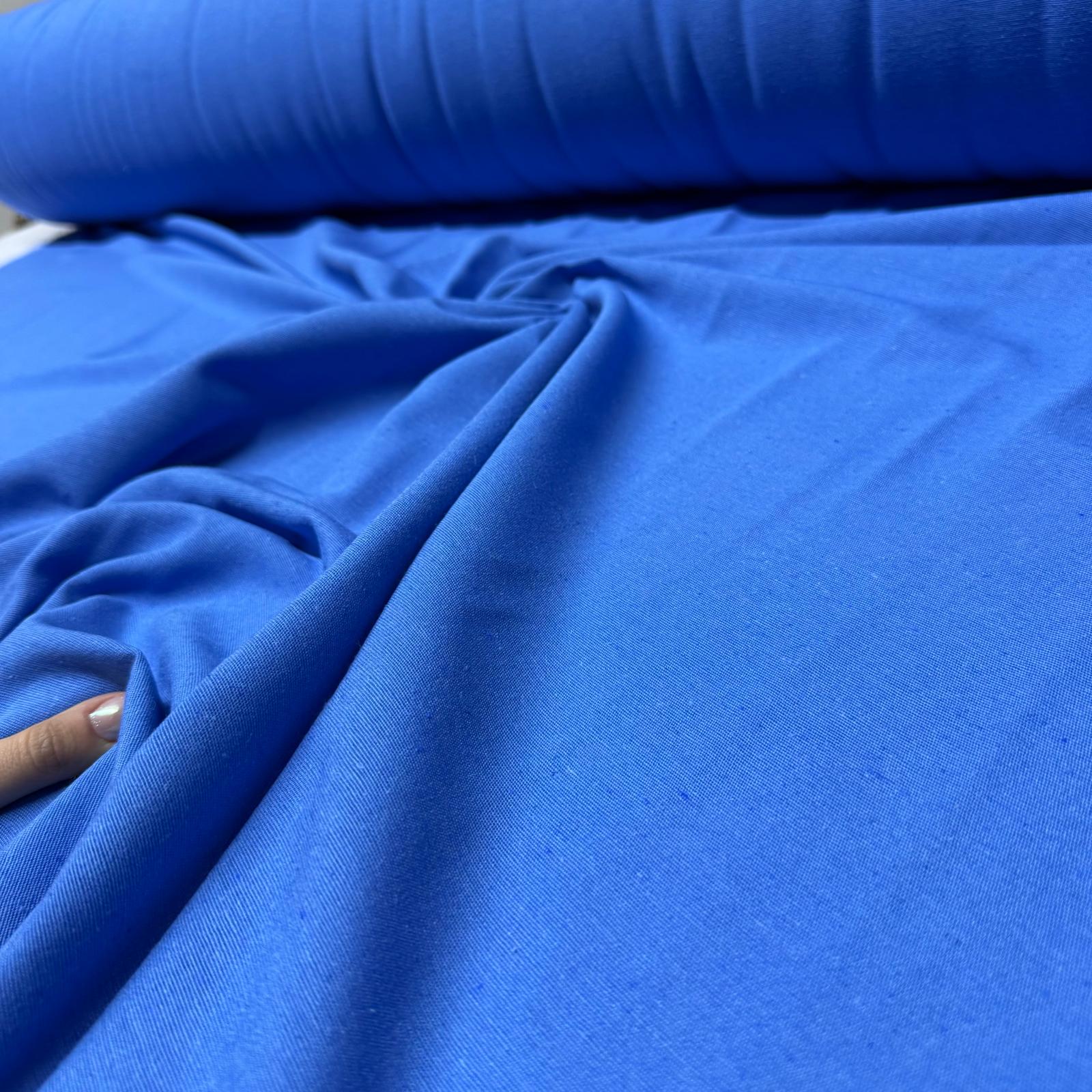 Keten Kumaş Mavi Renk Çift En %100 Pamuk