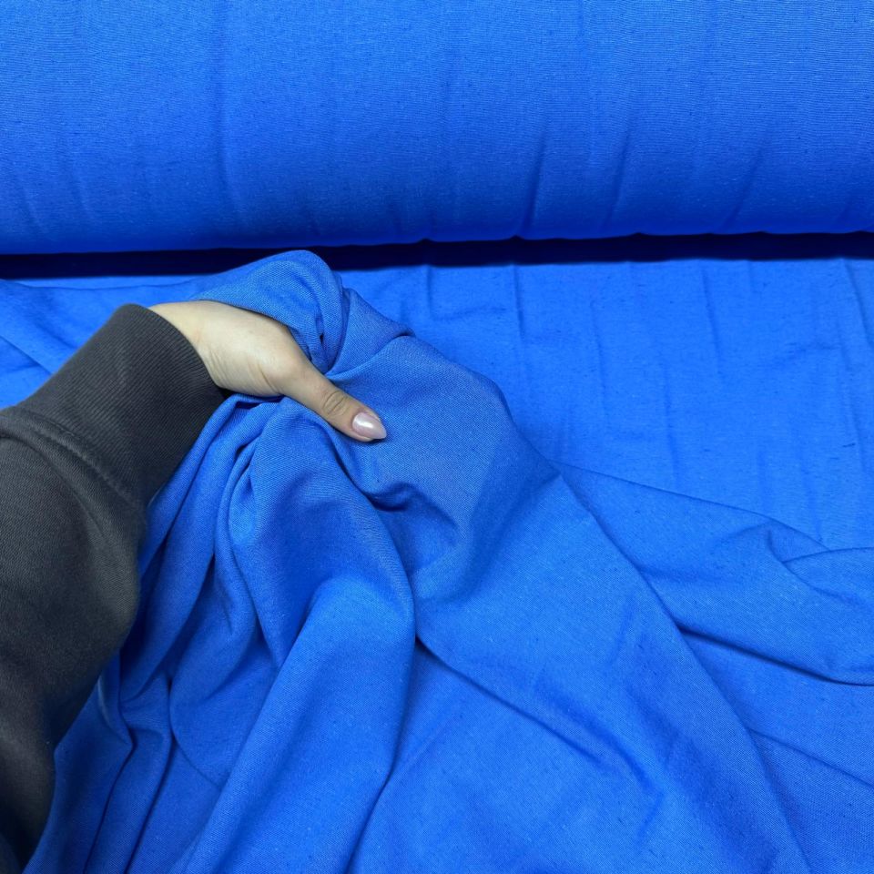 Keten Kumaş Mavi Renk Çift En %100 Pamuk