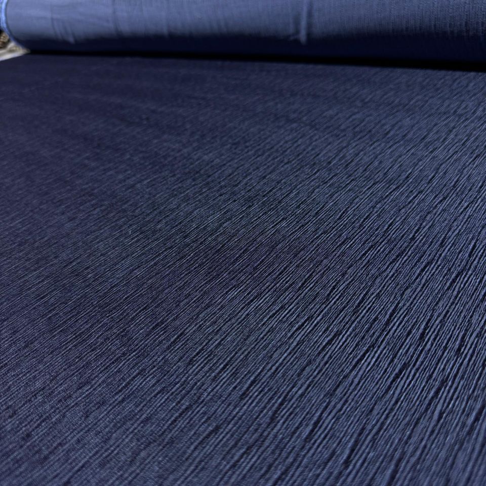 Krinkıl Kumaş (Crinkle) En 140 cm Lacivert Renk