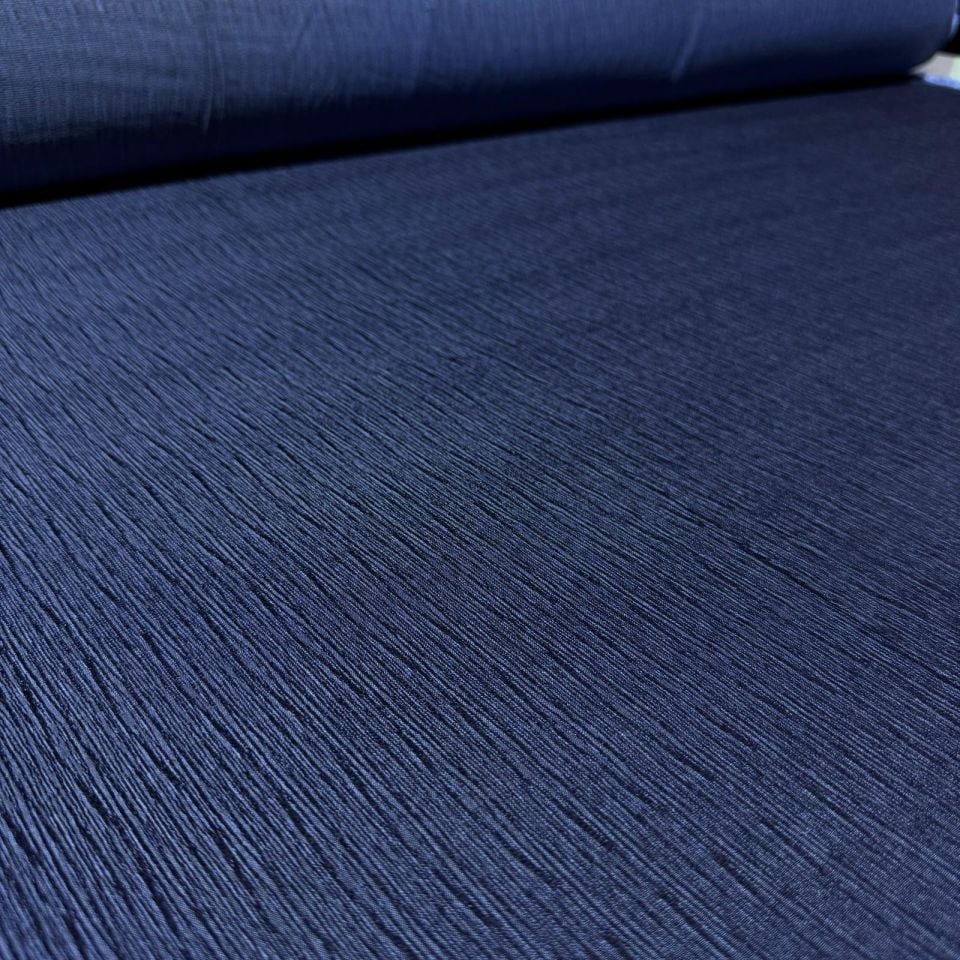 Krinkıl Kumaş (Crinkle) En 140 cm Lacivert Renk