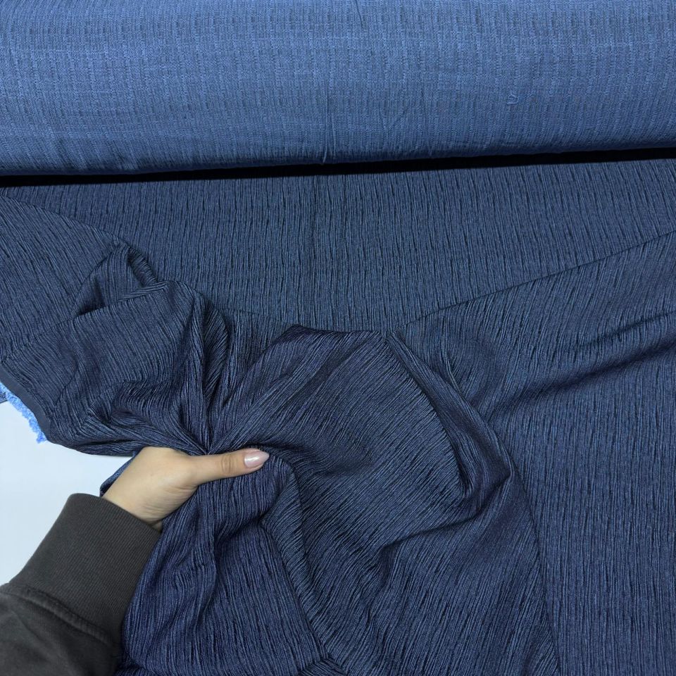 Krinkıl Kumaş (Crinkle) En 140 cm Lacivert Renk