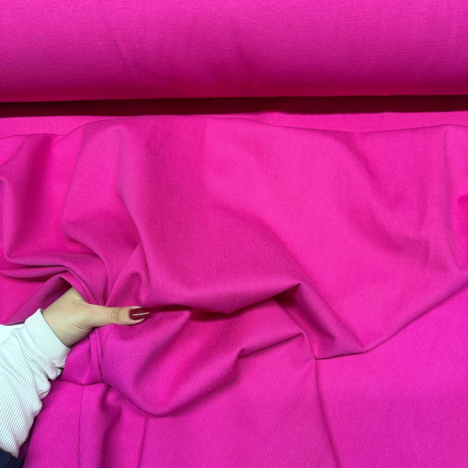 Gabardin Kumaş %100 Pamuk Çift En Pembe Renk