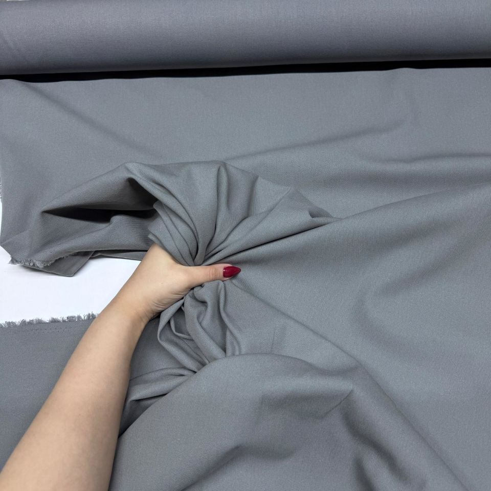 İnce Gabardin Kumaş %100 Pamuk Çift En Antrasit Renk