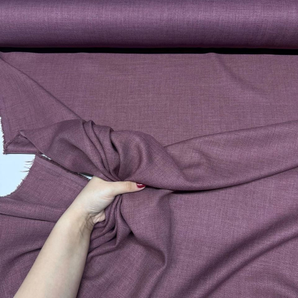 İnce Gabardin Kumaş %100 Pamuk Çift En Mor Renk