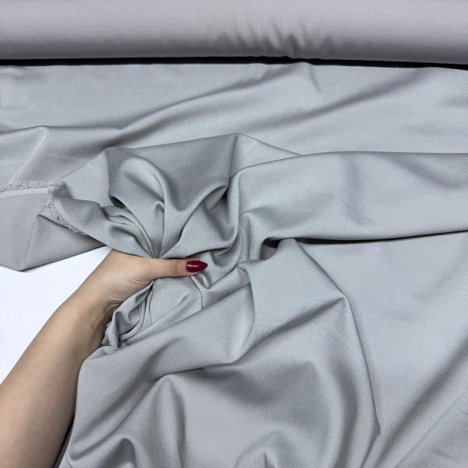 İnce Gabardin Kumaş %100 Pamuk Çift En Parlak Gri Renk