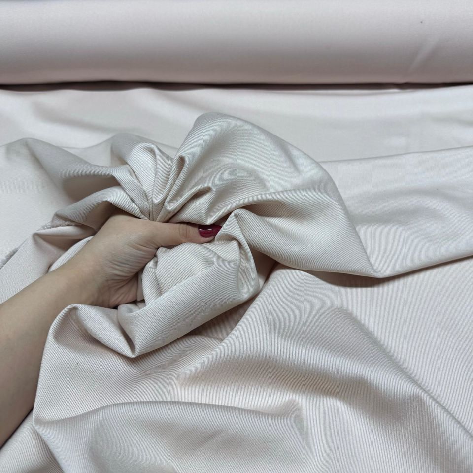 İnce Gabardin Kumaş %100 Pamuk Çift En Parlak Ekru/Krem Renk