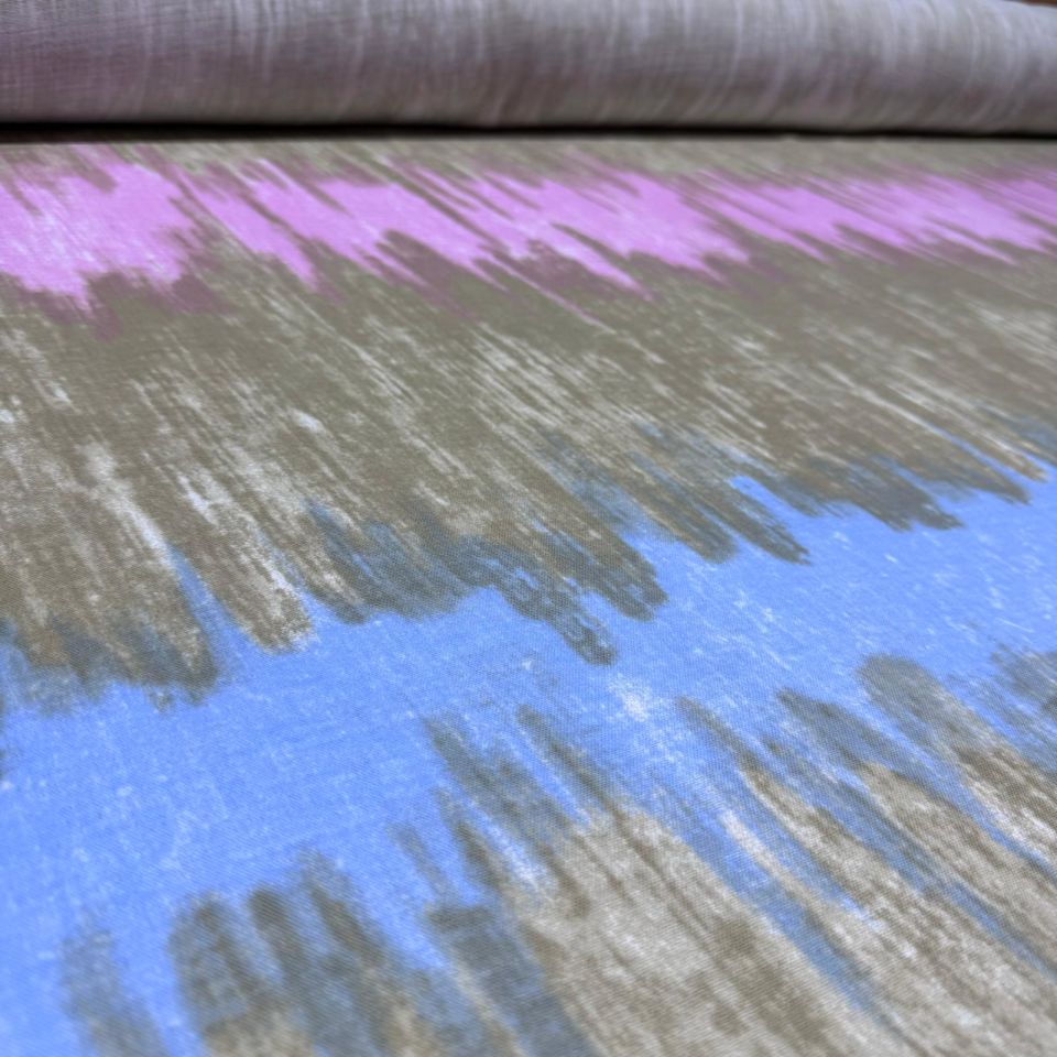 Çift Kat Müslin Kumaş Çift En %100 Pamuk Organik Pembe Mavi Batik Desen