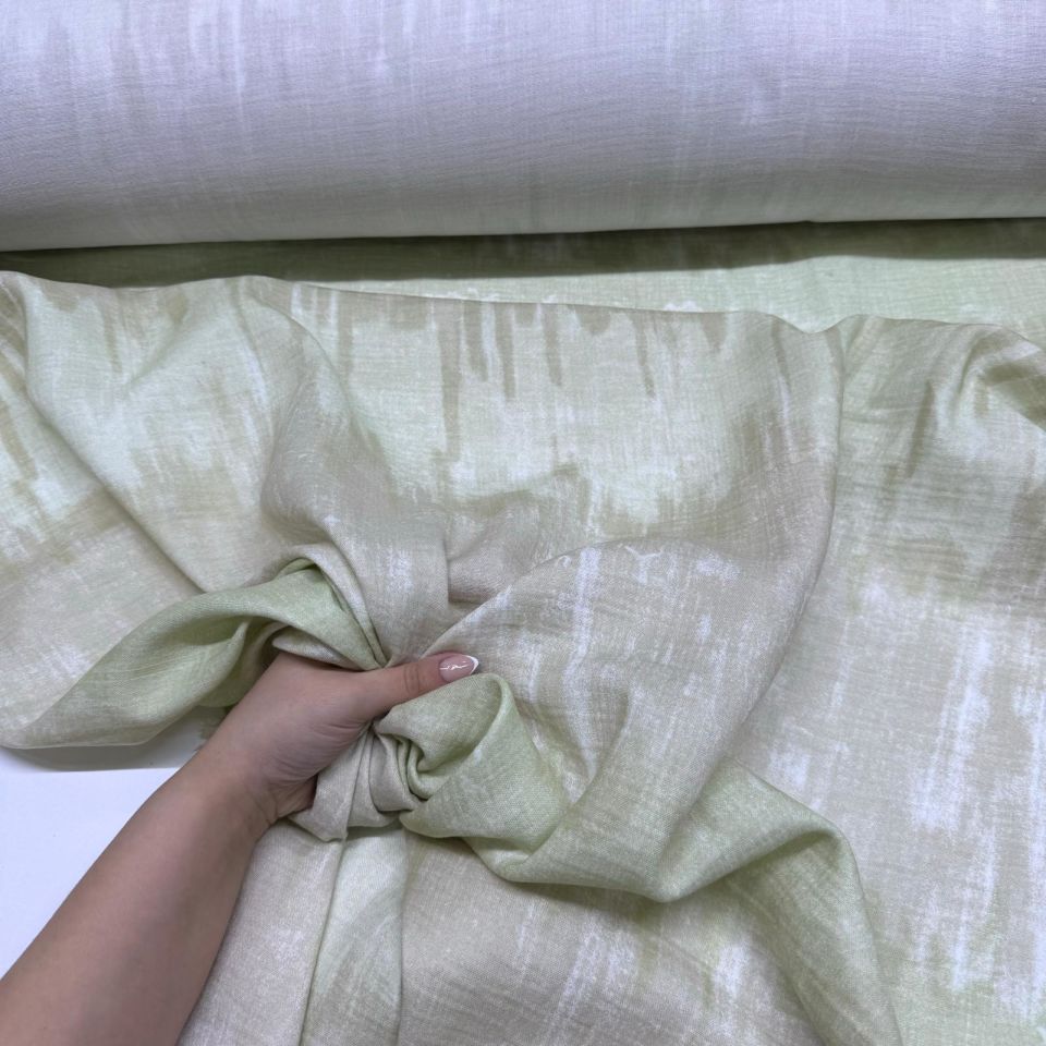 Çift Kat Müslin Kumaş Çift En %100 Pamuk Organik Sarı&Bej Batik Desen