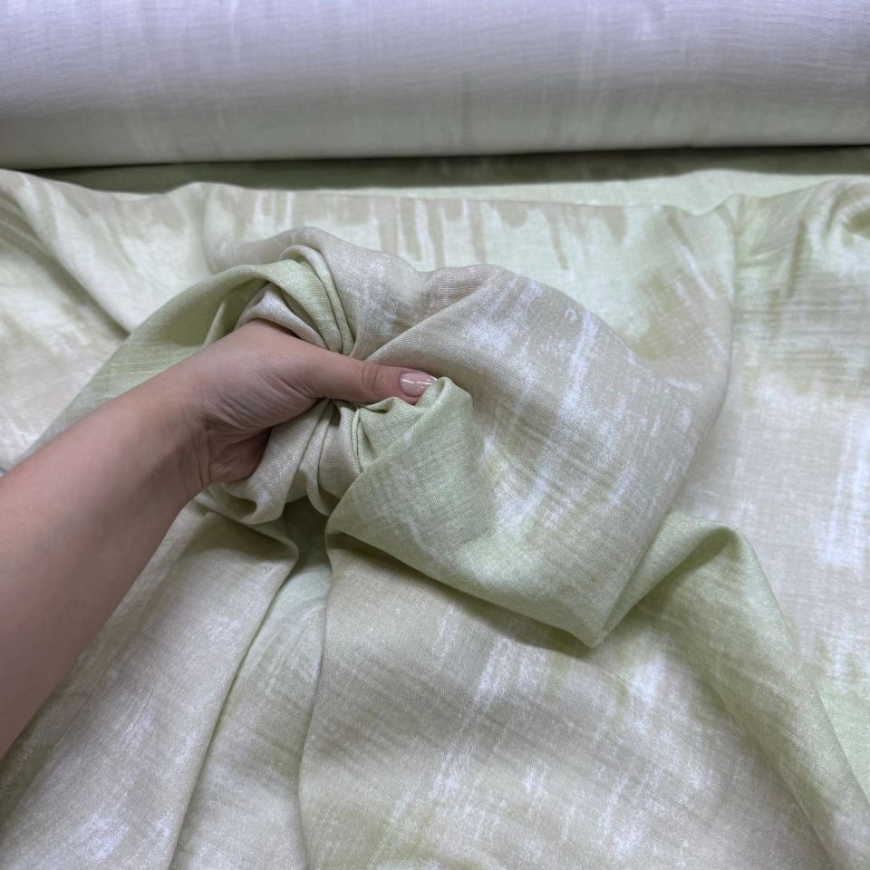 Çift Kat Müslin Kumaş Çift En %100 Pamuk Organik Sarı&Bej Batik Desen