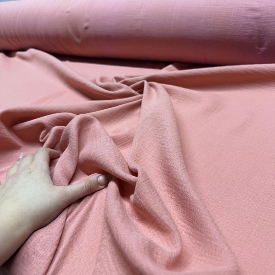 Çift Kat Müslin Kumaş Çift En %100 Pamuk Açık Gül Kurusu