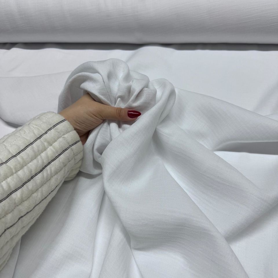 Çift Kat Müslin Kumaş Çift En %100 Pamuk Beyaz Renk